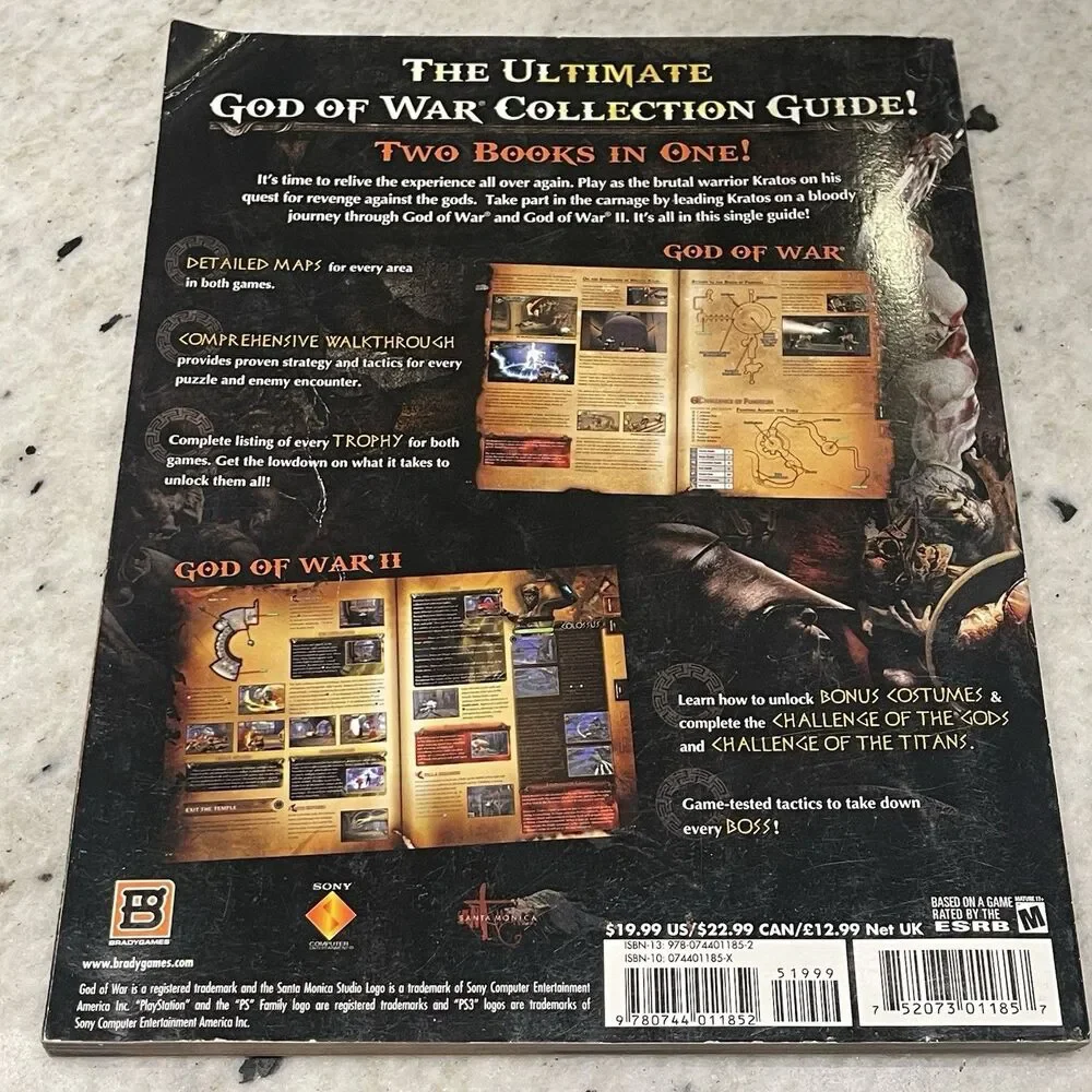 God Of War I & II Collection Book Game PS3, Brady Games Official Strategy Guide